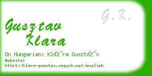 gusztav klara business card